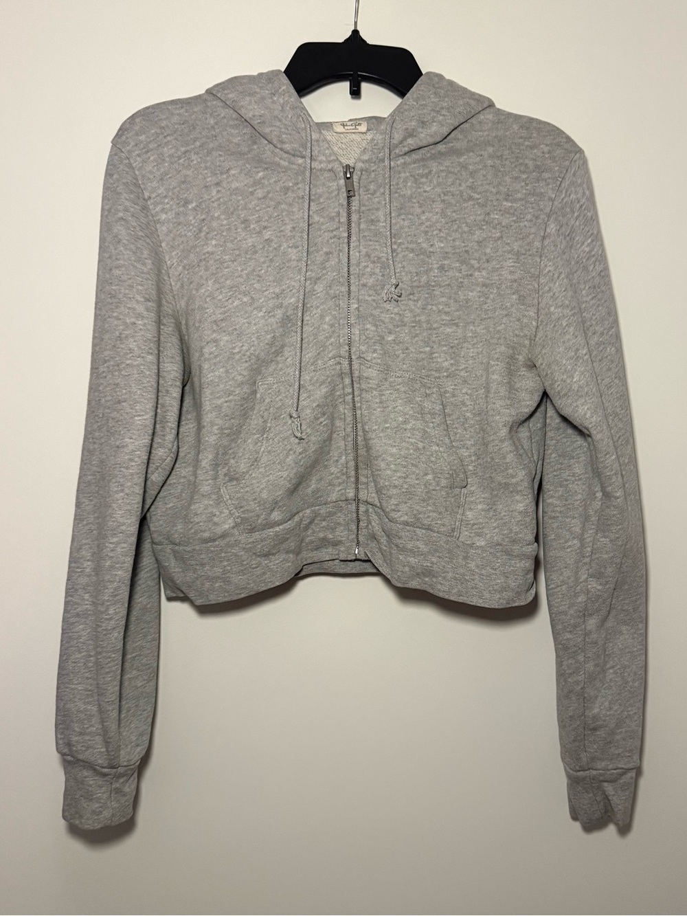 Brandy Melville / John Galt Cropped Gray Zip-Up Hoodie